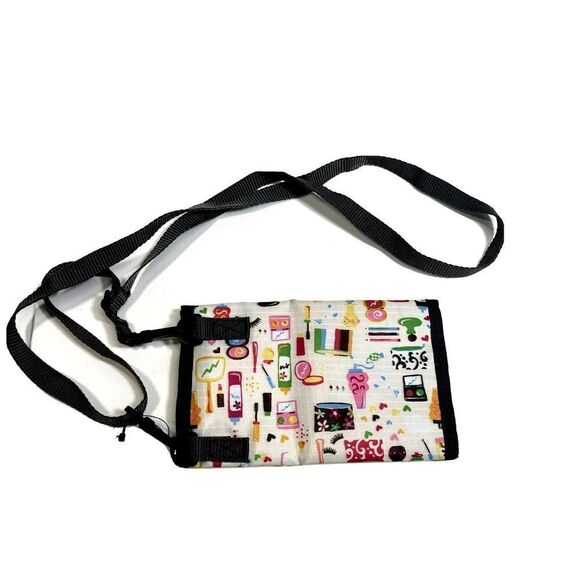 LeSportsac Small Crossbody Wallet Beauty Cosmetics Hair Stylist Rare Eyelash - Picture 2 of 16